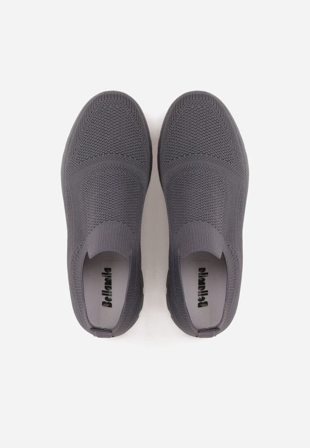 Born2be - Szare Siateczkowe Buty Sportowe Sneakersy o Wsuwanym Fasonie Abhold. Okazja: na co dzień, na spacer. Kolor: szary. Materiał: jeans. Sport: turystyka piesza