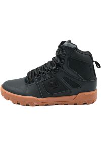 Buty męskie DC Shoes Pure High Top Water Resistant. Kolor: czarny. Materiał: skóra, materiał #1