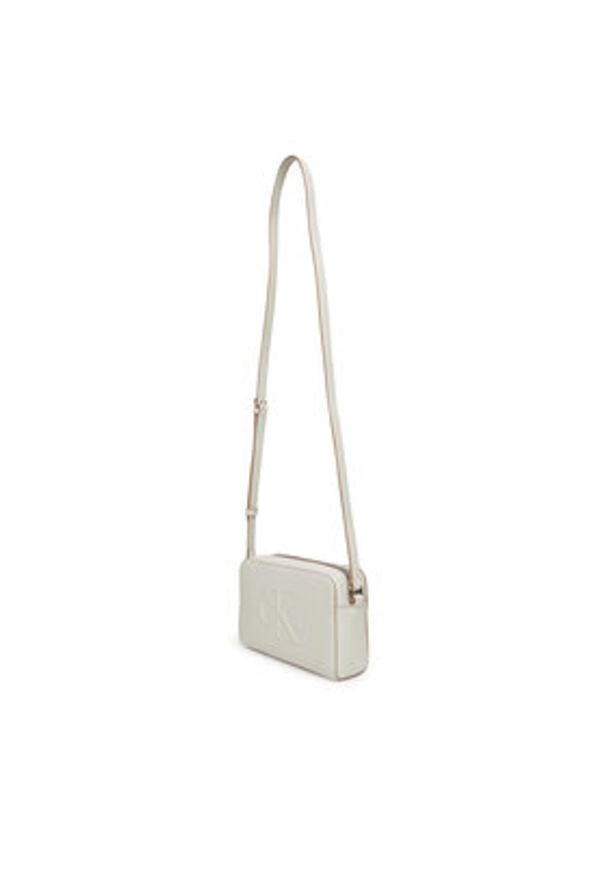 Calvin Klein Jeans Torebka Sculpted Ew Camera Bag LV04K3036G Biały. Kolor: biały. Materiał: skórzane