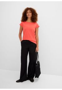 bonprix - T-shirt z czystej bawełny. Kolor: czerwony. Materiał: bawełna. Długość rękawa: krótki rękaw. Długość: krótkie #3