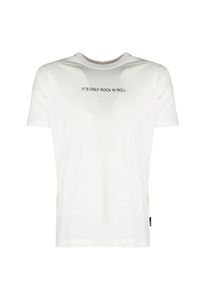 John Richmond T-Shirt | HMP25017TS | Mężczyzna | Biały. Okazja: na co dzień. Kolor: biały. Materiał: bawełna. Długość: długie. Wzór: nadruk. Styl: elegancki, casual