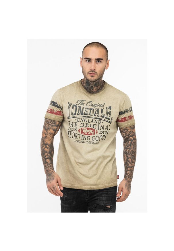 T-shirt regularny Lonsdale Skeld. Kolor: wielokolorowy, niebieski, beżowy