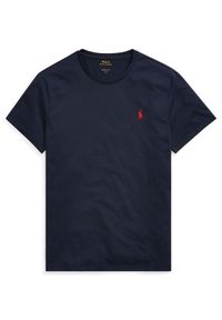 Ralph Lauren - RALPH LAUREN - Granatowy t-shirt z logo. Kolor: niebieski. Materiał: bawełna. Wzór: haft. Styl: klasyczny
