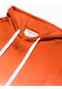 Ombre Clothing - Bluza męska z kapturem B1148 - jasnopomarańczowa - M. Typ kołnierza: kaptur. Kolor: pomarańczowy. Materiał: bawełna #2