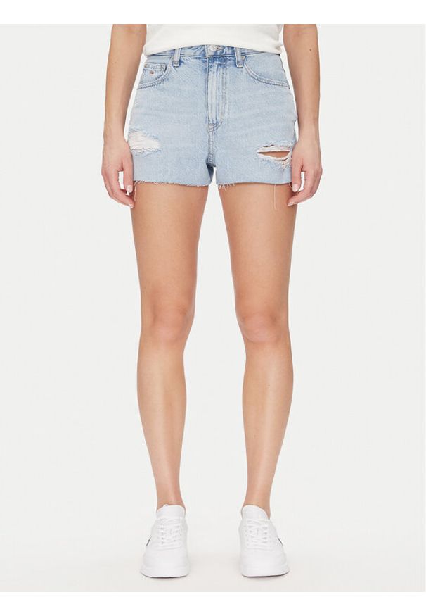 Tommy Jeans Szorty jeansowe Hot Pant Bi6019 DW0DW20095 Niebieski Regular Fit. Kolor: niebieski. Materiał: bawełna