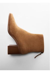 mango - Mango Botki Gloria 57072508 Beżowy. Kolor: beżowy. Materiał: skóra, zamsz #3