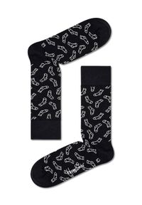 Happy-Socks - Happy Socks Skarpety wysokie unisex SOC01-9300 Czarny. Kolor: czarny. Materiał: bawełna, materiał