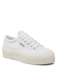Superga Trampki Stripe Platform 2631 S5111SW Biały. Kolor: biały. Materiał: materiał. Obcas: na platformie #4