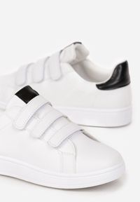 Born2be - Biało-Czarne Sneakersy Zapinane na Rzepy Fuve. Zapięcie: rzepy. Kolor: biały #5