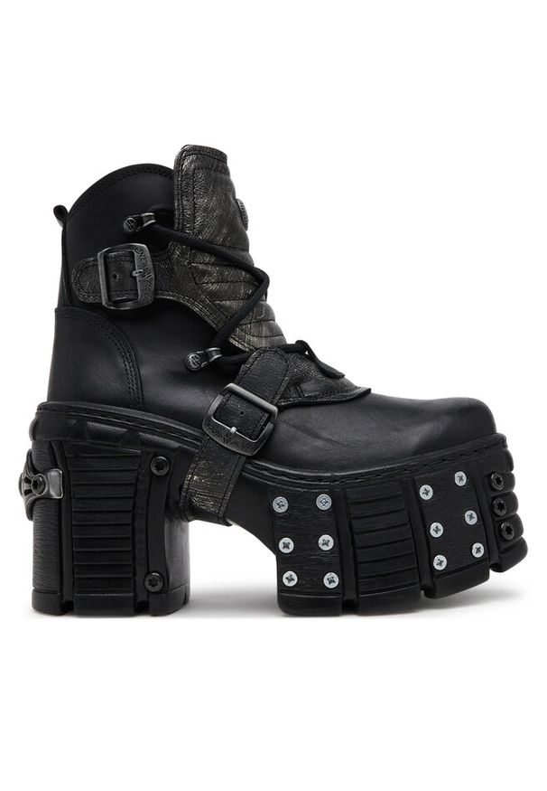 Botki NEW ROCK. Kolor: czarny. Styl: rockowy