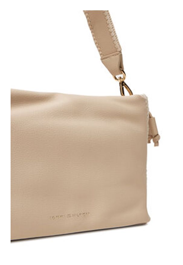 TOMMY HILFIGER - Tommy Hilfiger Torebka Th Soft Summer Mini Bucket AW0AW17541 Beżowy. Kolor: beżowy. Materiał: skórzane
