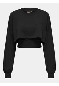 only - ONLY Bluza Britt 15312126 Czarny Cropped Fit. Kolor: czarny. Materiał: bawełna, syntetyk
