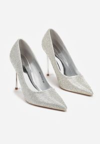 Born2be - Srebrne Szpilki w Eleganckim Stylu z Cyrkoniami Arweda. Okazja: na co dzień. Kolor: srebrny. Obcas: na szpilce. Styl: elegancki #3