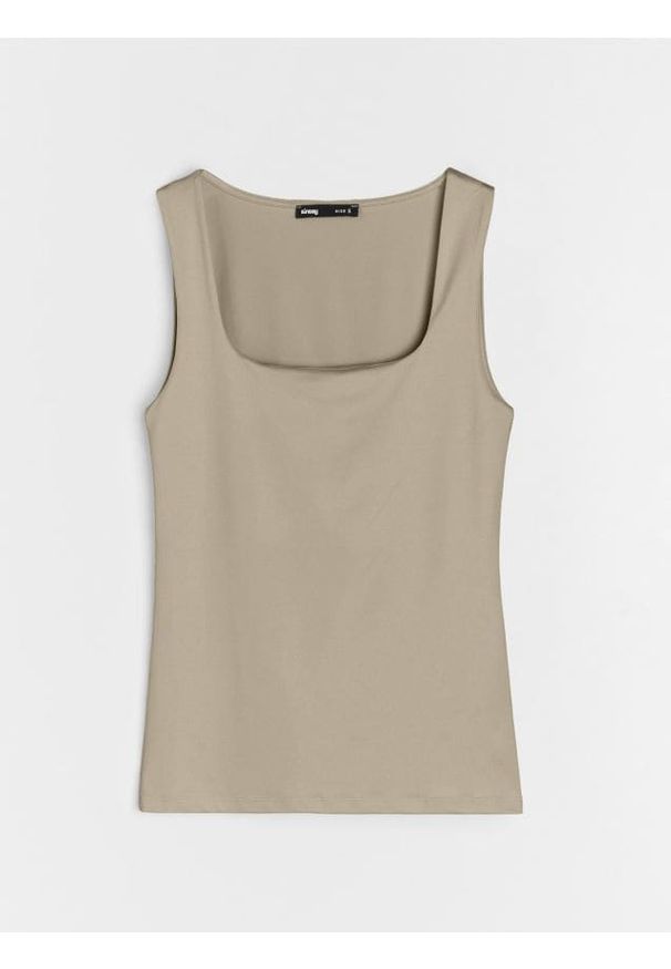 Sinsay - Klasyczny top - beżowy. Kolor: beżowy. Styl: klasyczny