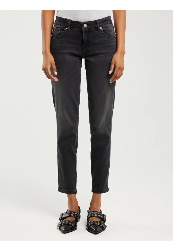 Big-Star - Jeansy damskie ciemnoszare Maggie 992. Okazja: na co dzień. Kolor: szary. Sezon: jesień. Styl: casual