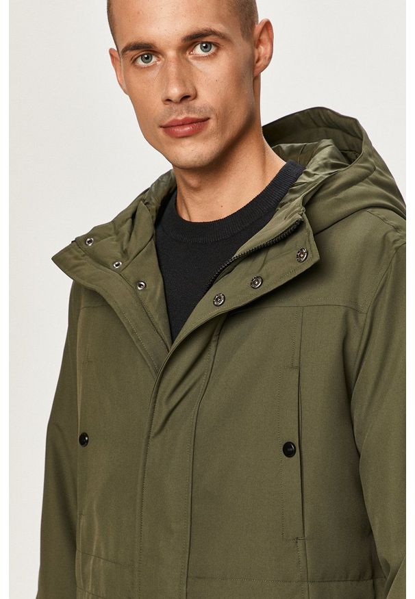 Only & Sons - Parka. Okazja: na co dzień. Typ kołnierza: kaptur. Kolor: zielony. Styl: casual