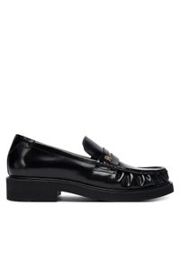 TOMMY HILFIGER - Tommy Hilfiger Loafersy Square Toe Abrasivato FW0FW08825 Czarny. Kolor: czarny. Materiał: skóra