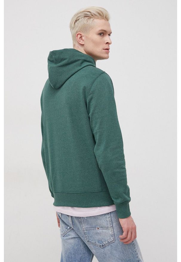 Tommy Jeans Bluza męska kolor zielony z kapturem z aplikacją. Okazja: na co dzień. Typ kołnierza: kaptur. Kolor: zielony. Materiał: dzianina, materiał. Wzór: aplikacja. Styl: casual