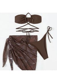 Intica - Strój kąpielowy dwuczęściowy z pareo na plażę Miraldine. Materiał: materiał