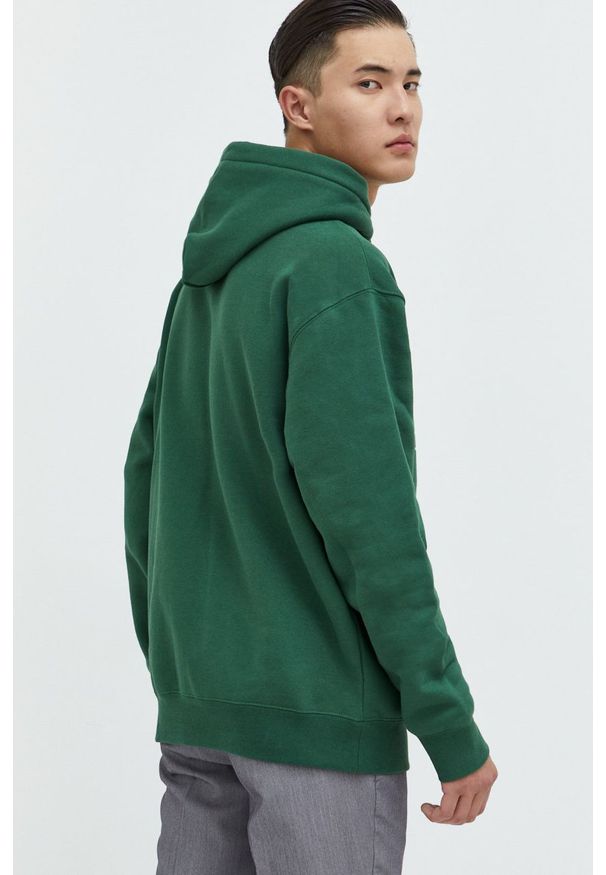 HUF bluza x Trasher męska kolor zielony z kapturem z nadrukiem. Typ kołnierza: kaptur. Kolor: zielony. Wzór: nadruk