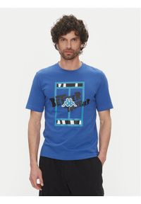 Kappa T-Shirt 351U8JW 741 Niebieski Regular Fit. Kolor: niebieski. Materiał: bawełna