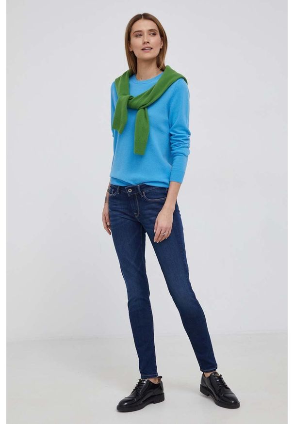 Pepe Jeans Jeansy Soho damskie medium waist. Kolor: niebieski