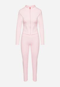 Born2be - Jasnoróżowy Komplet Sportowy Bluza z Wycięciem na Kciuk i Legginsy Redinelle. Kolor: różowy #2