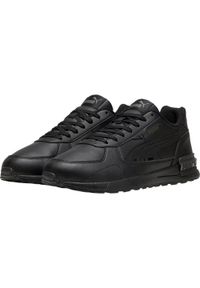 Puma - Męskie Skórzane Buty Sportowe Graviton SL 2. Kolor: czarny. Materiał: skóra. Sport: turystyka piesza