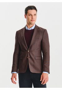 Pako Lorente - PAKO LORENTE – Brązowa marynarka w drobną kratę. Kolor: brązowy. Materiał: poliester, elastan, wiskoza. Sezon: jesień #10