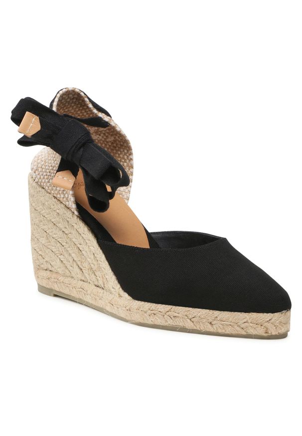 Espadryle Castañer Joyce/8/001 021676-100 100. Kolor: czarny. Materiał: skóra