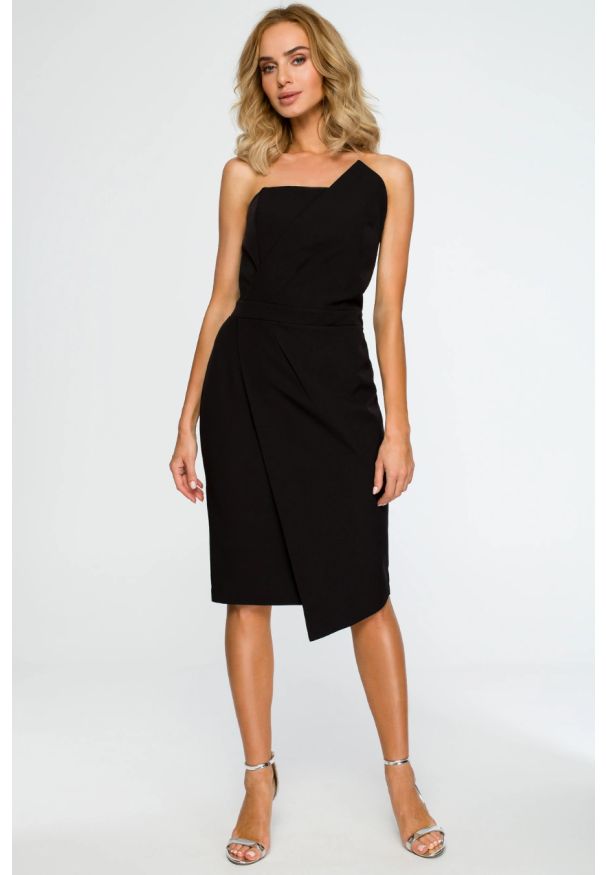 Sukienki.shop - Sukienka wieczorowa ołówkowa z gorsetem asymetryczna czarna. Okazja: na imprezę. Typ kołnierza: dekolt gorset. Kolor: czarny. Typ sukienki: ołówkowe, asymetryczne, gorsetowe. Styl: wizytowy