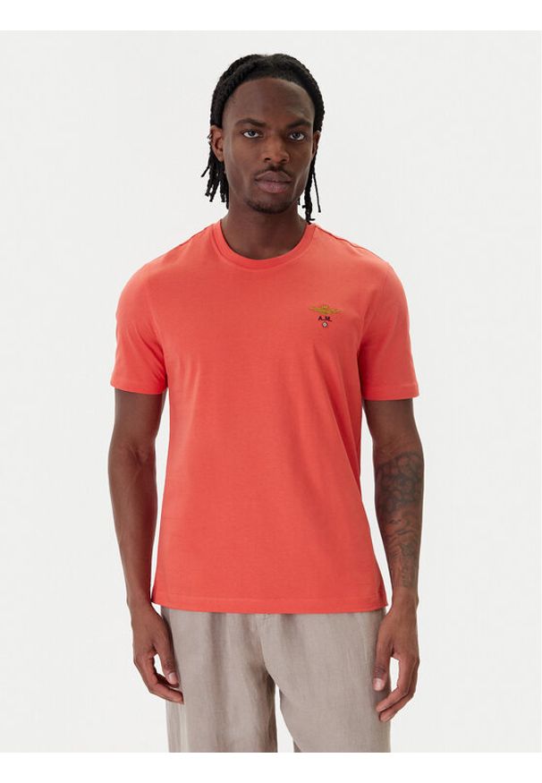 Aeronautica Militare T-Shirt 261TS1580UJ00372 Pomarańczowy Regular Fit. Kolor: pomarańczowy. Materiał: bawełna