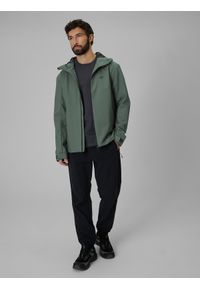 4f - 4F Kurtka przejściowa membrana 5000 męska - zielona L. Okazja: na co dzień. Kolor: zielony. Materiał: skóra, materiał. Styl: casual #2