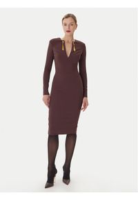 Elisabetta Franchi Sukienka koktajlowa AM-20B-56E2-V480 Bordowy Regular Fit. Kolor: czerwony. Materiał: syntetyk. Styl: wizytowy
