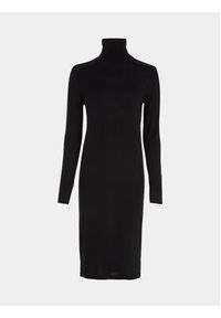 Calvin Klein Sukienka dzianinowa K20K205992 Czarny Regular Fit. Kolor: czarny. Materiał: dzianina, wełna