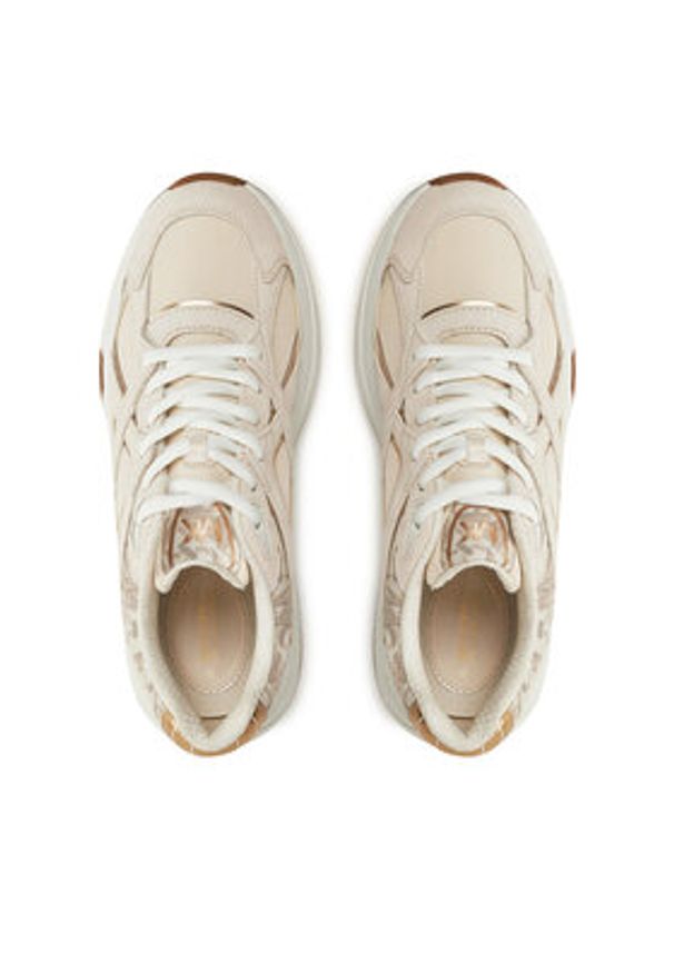 MICHAEL Michael Kors Sneakersy 43F4LEFS5S Beżowy. Kolor: beżowy. Materiał: skóra