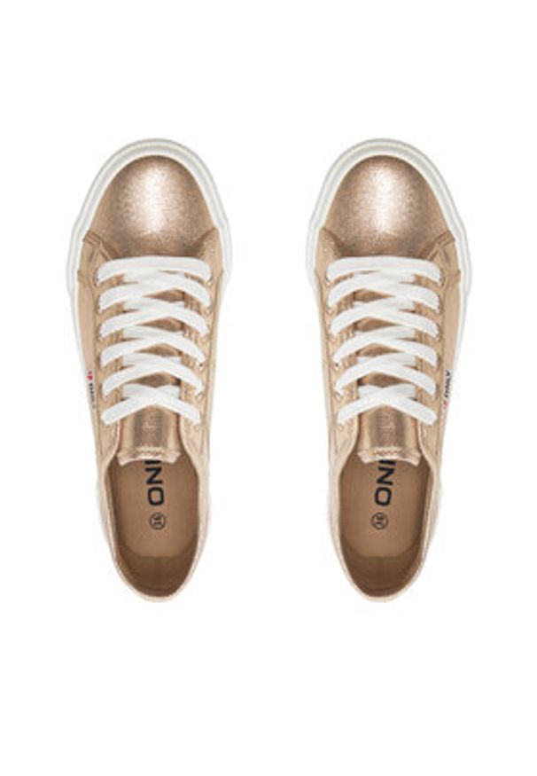 ONLY Shoes Tenisówki Nicola 15318574 Złoty. Kolor: złoty. Materiał: materiał