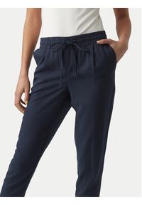 Vero Moda Spodnie materiałowe Jesmilo 10279691 Granatowy Regular Fit. Kolor: niebieski. Materiał: len, wiskoza