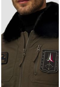Aeronautica Militare - AERONAUTICA MILITARE Zielona męska kurtka Iconic Pilot, Rozmiar 52. Kolor: zielony. Materiał: poliamid