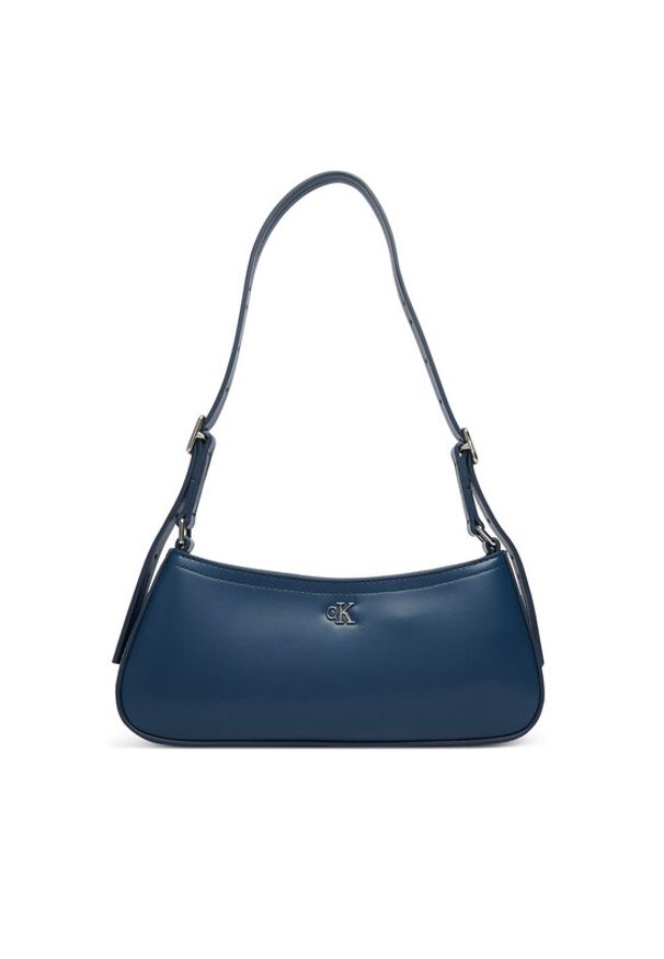 Calvin Klein Torebka Ck Small Shoulder Bag LV04F3170G Granatowy. Kolor: niebieski. Materiał: skórzane