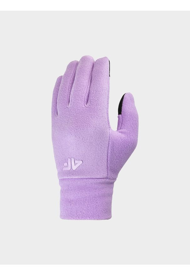4f - Rękawiczki polarowe Touch Screen dziecięce. Kolor: fioletowy. Materiał: polar. Styl: casual