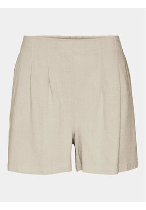 Vero Moda Szorty materiałowe Jesmilo 10279694 Beżowy Regular Fit. Kolor: beżowy. Materiał: len, wiskoza