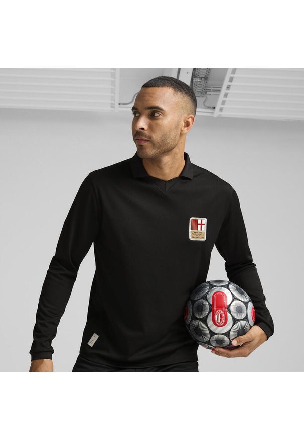 Puma - Męska koszulka jubileuszowa PUMA AC Milan 125th Anniversary. Kolor: czarny. Sezon: lato. Sport: piłka nożna