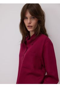 Reserved - Koszula z lnem - bordowy. Kolor: czerwony. Materiał: len