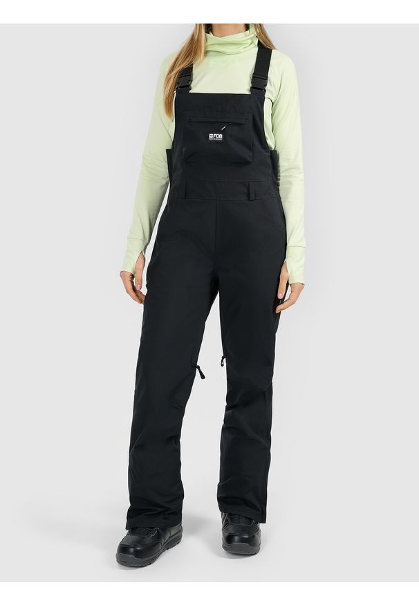 4f - 4F Spodnie snowboardowe z szelkami membrana 15000 damskie - szare L. Kolor: szary. Materiał: materiał. Sezon: zima. Sport: snowboard