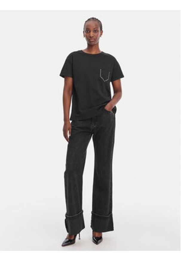 Liu Jo T-Shirt WA6372 JS923 Czarny Regular Fit. Kolor: czarny. Materiał: bawełna