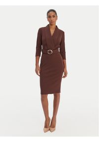 Rinascimento Sukienka koktajlowa CFC0126777003 Brązowy Slim Fit. Kolor: brązowy. Materiał: syntetyk. Styl: wizytowy #1