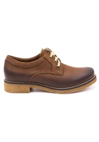 ButBal Buty damskie skórzane półbuty 656B brązowe. Kolor: brązowy. Materiał: skóra #8