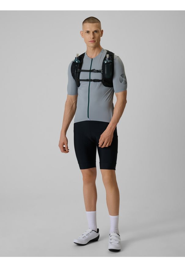 4f - 4F Koszulka kolarska męska - szara XXL. Kolor: szary. Materiał: materiał, włókno, skóra, dzianina. Długość: długie. Sport: kolarstwo