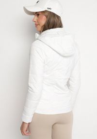 Born2be - Biała Kurtka z Odpinanym Kapturem Pikowana Ariobia. Kolor: biały #3
